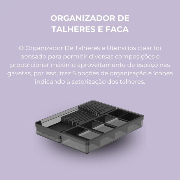 Imagem de Organizador facas e talheres clear preto fechado cozinha ou