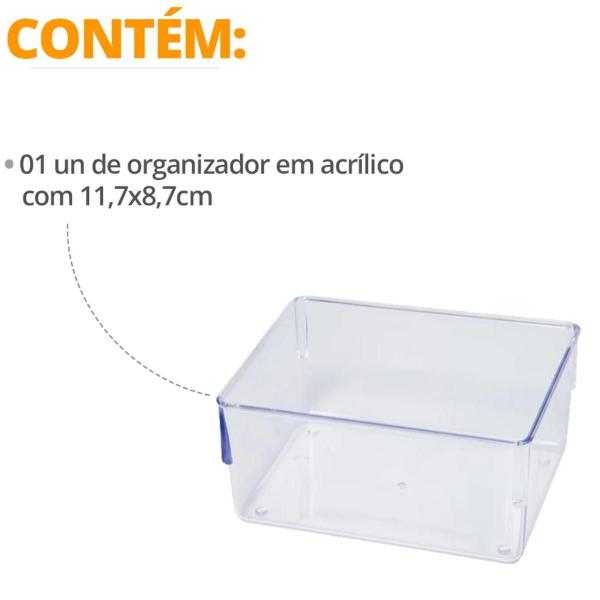 Imagem de Organizador Gavetas Multiuso Acrílico Empilhável 11,5X9X5Cm