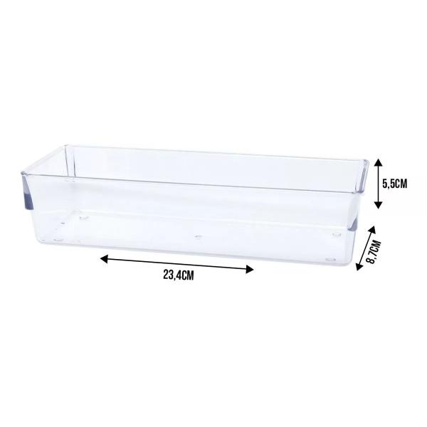 Imagem de Organizador Gavetas Multiuso Acrílico Empilhável 23x9x5,5Cm Plastutti 0457