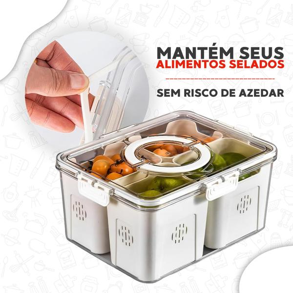 Imagem de Organizador Geladeira Com Escorredor Tampa 8l Clear Fresh 