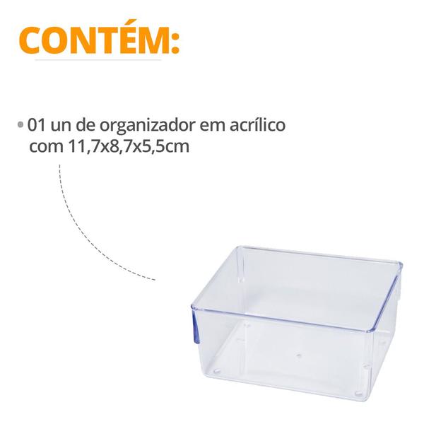 Imagem de Organizador Geladeira Modular Pequeno Acrílico Transparente