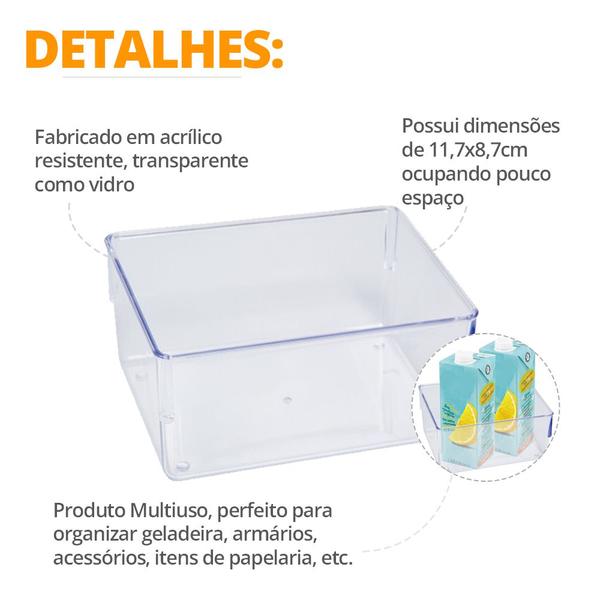 Imagem de Organizador Geladeira Modular Pequeno Acrílico Transparente