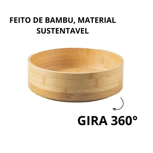 Imagem de Organizador Giratório Alto Keep Bambu 25x25x2,5cm - Ou