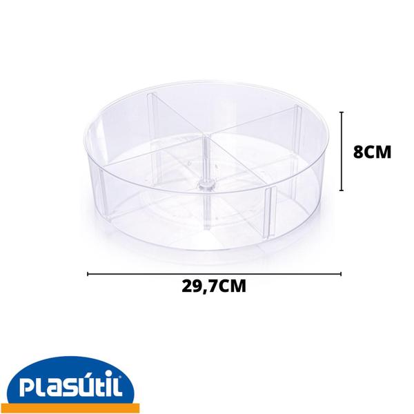 Organizador Giratório Com Divisória Multiuso - Plasútil Imagem de Organizador Giratório Com Divisória Multiuso - Plasútil