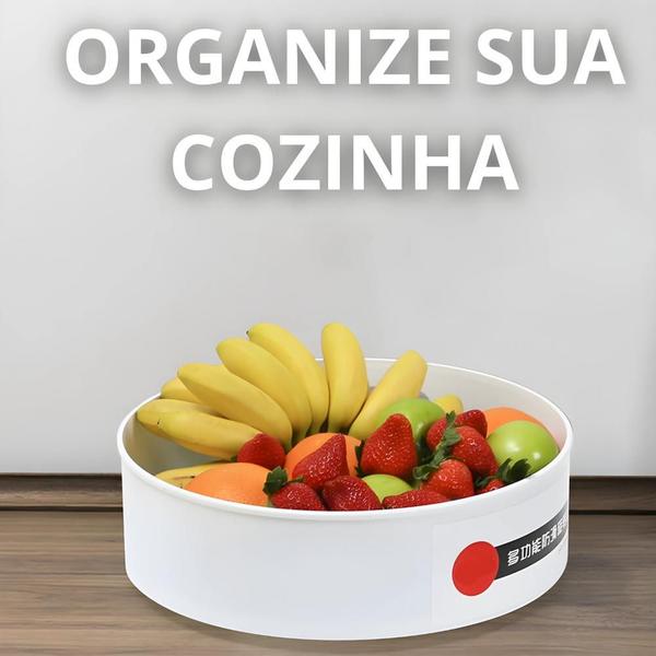 Imagem de Organizador Giratório Cozinha Porta Condimentos Temperos Bandeja Giratória 360 Graus Fruteira Casa