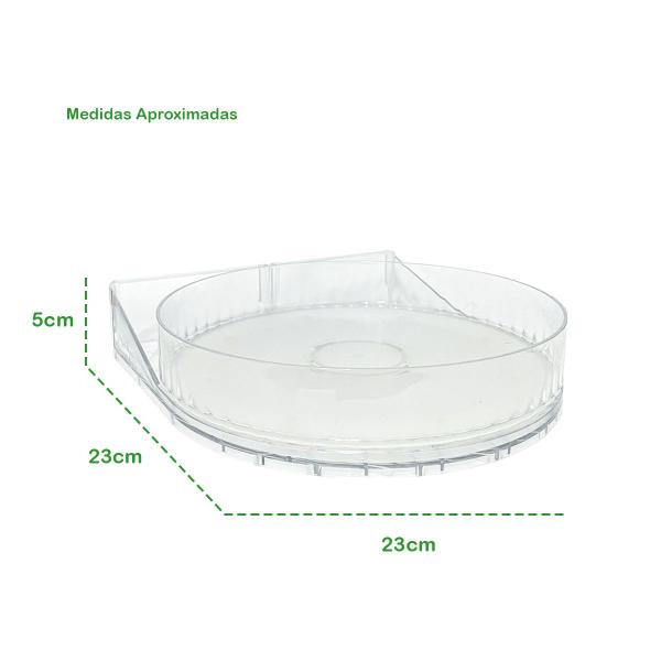 Imagem de Organizador Giratório Rotação 360 Multiuso 23cm Com Ventosa Transparente Resistente Decorativo