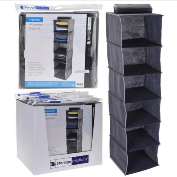 Imagem de Organizador guarda roupa 6 prateleiras divisorias grande 120cm sapateira closet armario cabide