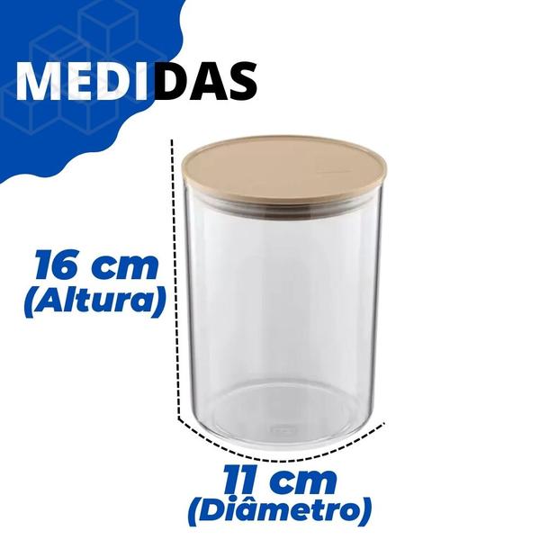 Imagem de Organizador Hermético 1,4 LItros Porta Mantimentos Tampa Com Vedação