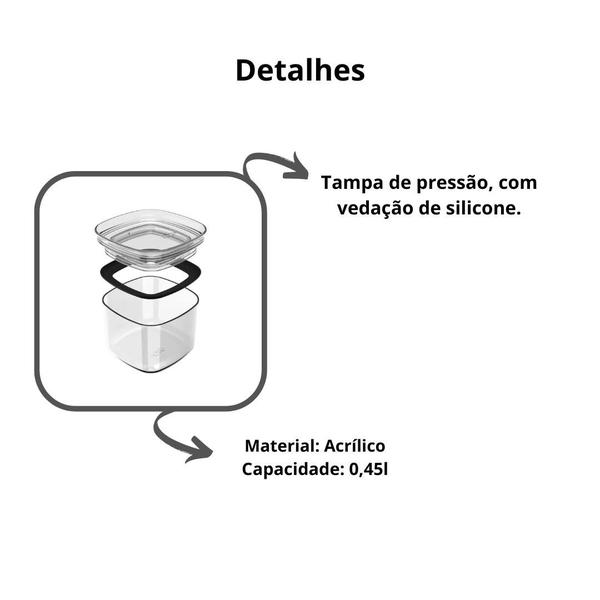 Imagem de Organizador Hermetico Block Cozinha Natural c/Tampa 0,45l OU