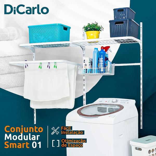 Imagem de Organizador Lavanderia Modular Prateleira Multiuso Suspenso Aço