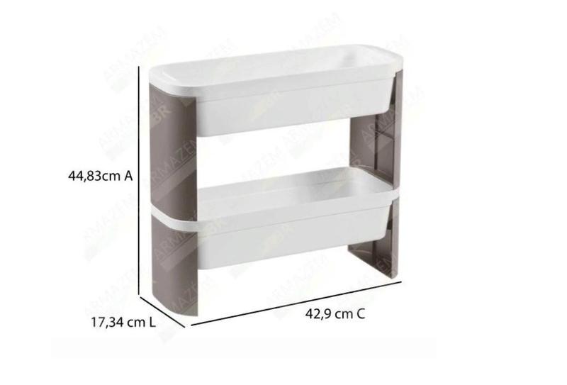 Imagem de ORGANIZADOR LOFT SLIM 2 ANDARES PLÁSTICO 43x44,8x17,3cm COZA