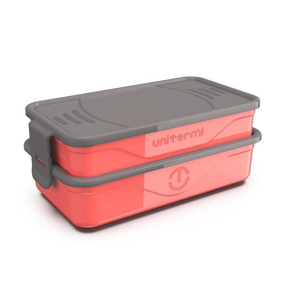 Imagem de Organizador Marmita Fit Califórnia Unitermi 1,3 Litros - Rosa BPA Free Inox 403