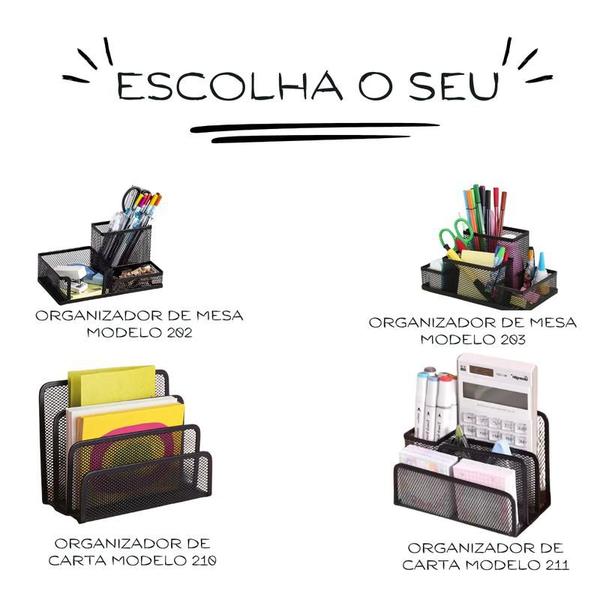 Imagem de Organizador Mesa Papeis Carta Telado Aramado Escritorio