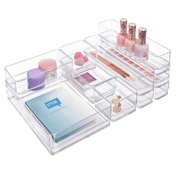 Imagem de Organizador Modular 4 Porta Maquiagem Perfumes Gavetas Joias