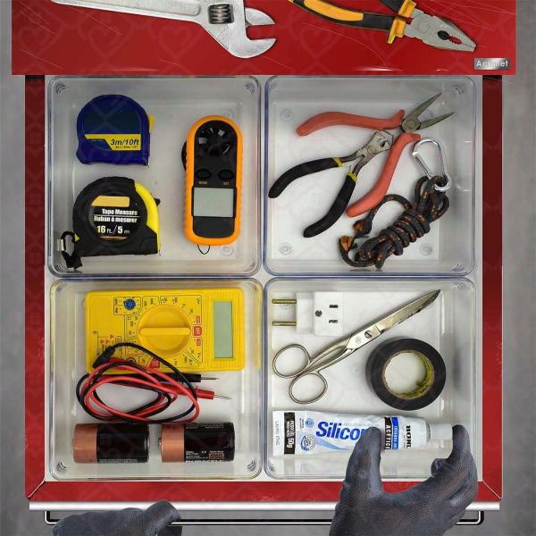 Organizador Modular Multiuso Porta Talheres Maquiagem Kit 3 - PLASTUTTI Imagem de Organizador Modular Multiuso Porta Talheres Maquiagem Kit 3