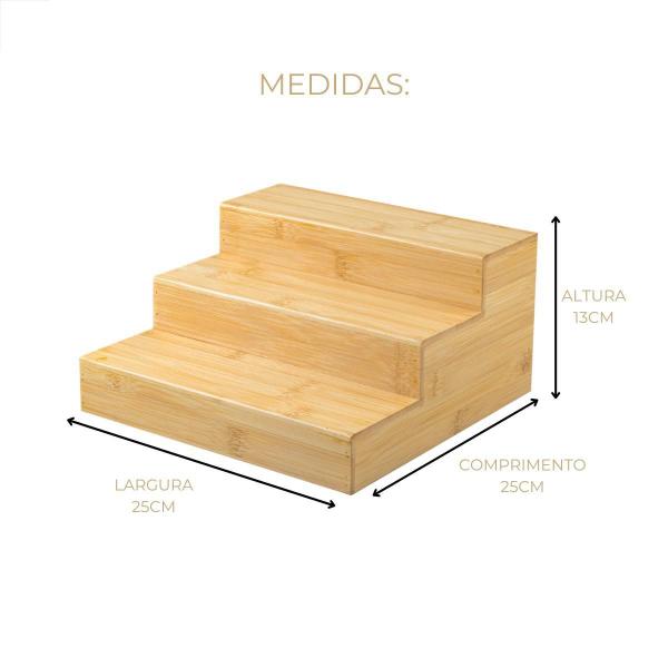 Imagem de Organizador Multinível Bambu 25x25x13cm - Sustentável