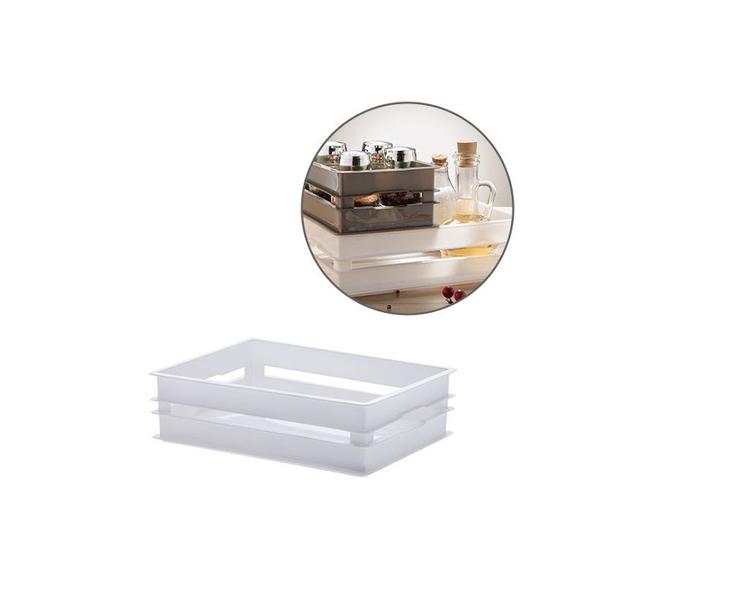 Imagem de Organizador Multiuso Caixote Baixo 40x28x12cm Branco