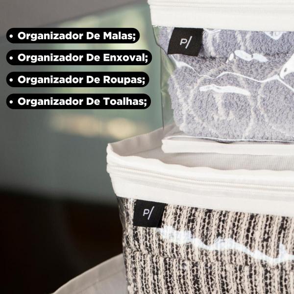 Imagem de  Organizador Multiuso Casal Protege Lençol Edredom Enxoval Capa Colmeia Transparente