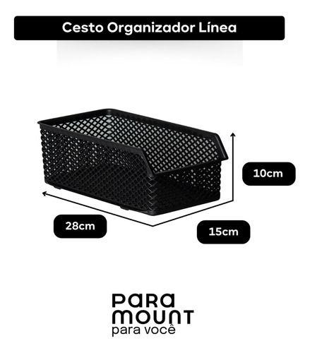 Imagem de Organizador Multiuso Cesto Decorativo Preto 28 X 15 X 10cm