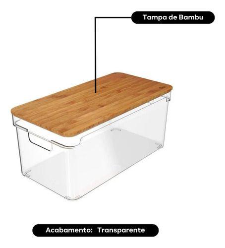 Imagem de Organizador Multiuso Com Tampa De Bambu Transparente - Ou