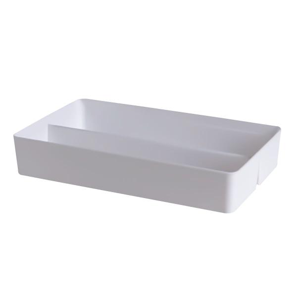 Imagem de Organizador Multiuso De Plástico Branco Com Divisórias 40x25x7cm