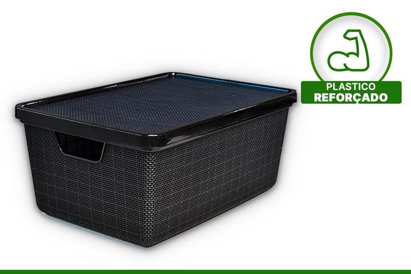 Organizador Multiuso Jutta Preto 16Litros - ARQPLAST Imagem de Organizador Multiuso Jutta Preto 16Litros