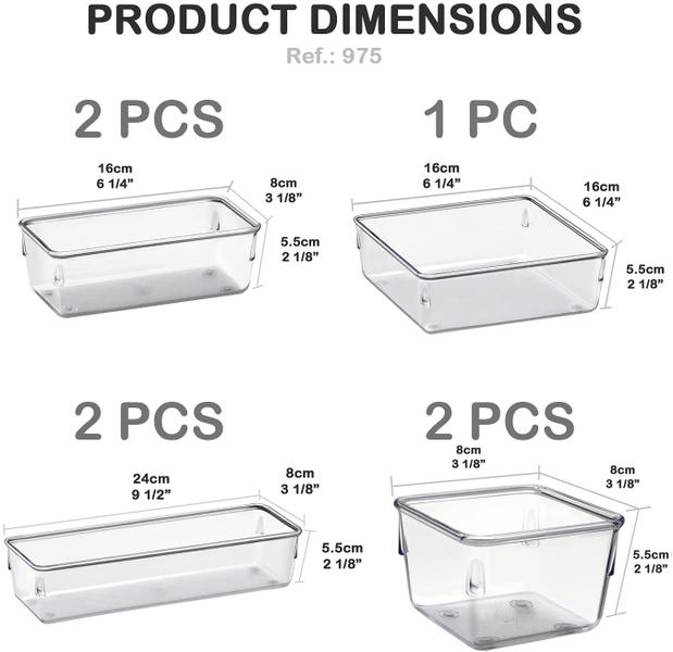 Imagem de Organizador Multiuso Modular Gavetas Acrílico Kit de 7 peças