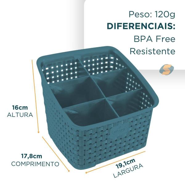 Imagem de Organizador Multiuso Rattan Plástico - Nitron 6 Divisórias C