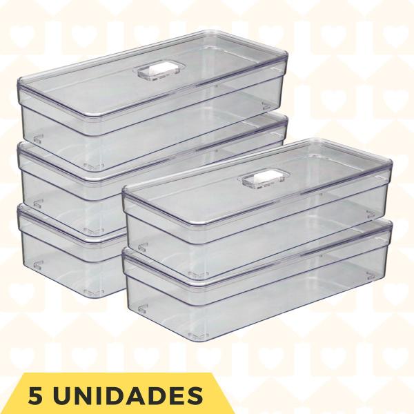 Imagem de Organizador Multiuso Retangular Com Porta Ovos Cozinha 5 UN