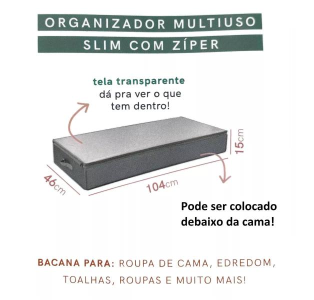 Imagem de Organizador Multiuso Slim Dobrável Com Ziper Sem Mau Cheiro