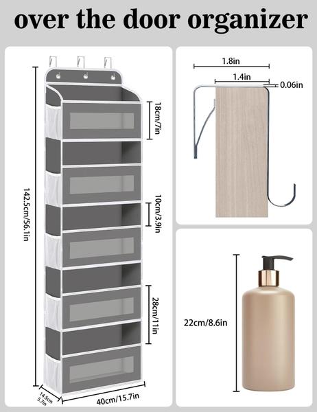 Imagem de Organizador Over The Door KYEVIS, 5 prateleiras com 10 bolsos de malha