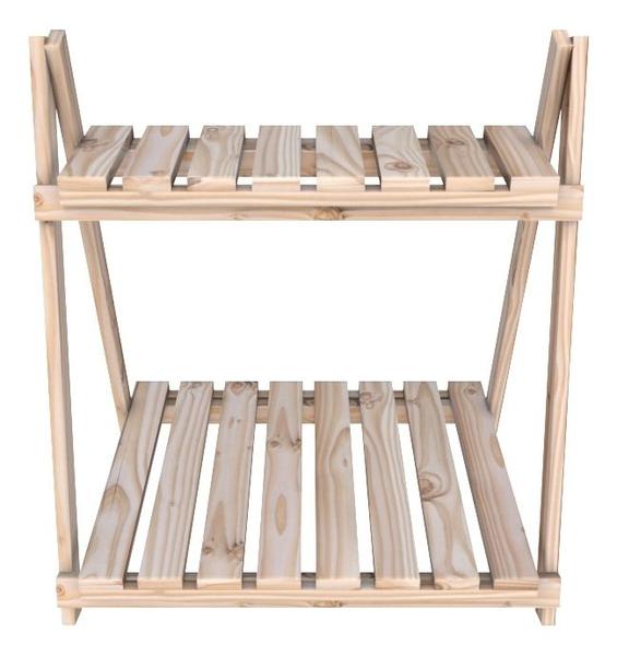 Imagem de Organizador P/ Chão Moderno Madeira Natural Quarto Sapateira Oferta