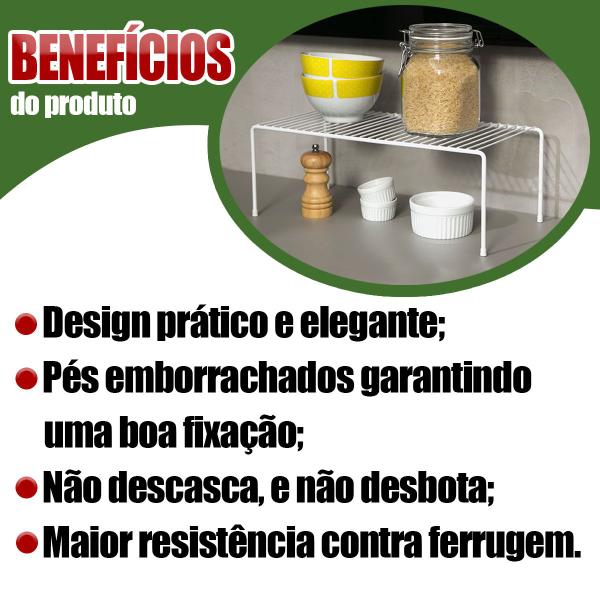 Imagem de Organizador Para Cozinha Armário Prateleira Aramado Grande