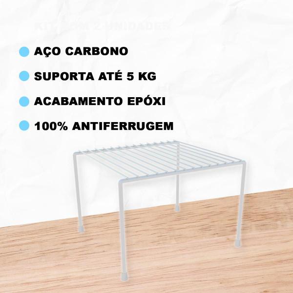 Imagem de Organizador para Cozinha Prateleira Pequeno Aramado Pintura Epóxi