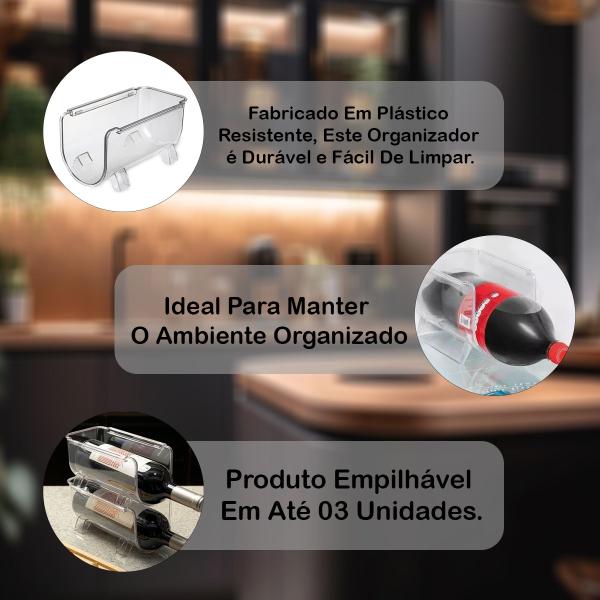 Imagem de Organizador Para Geladeira Garrafas Suporte Design Decorativo Sofisticado