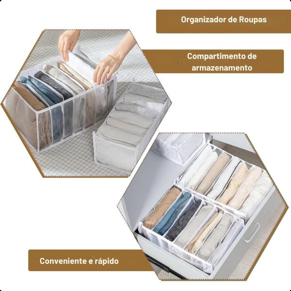 Imagem de Organizador Para Roupas Intima Meias 7 Nichos em tela 4 Un