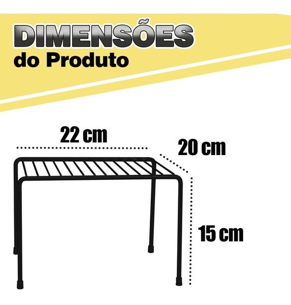 Imagem de Organizador Pequeno Para Cozinha Armário Prateleira Aramado