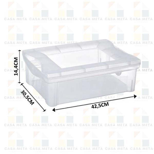 Imagem de Organizador Plástico 30L + 13,5L Transparente Cristal Ordene