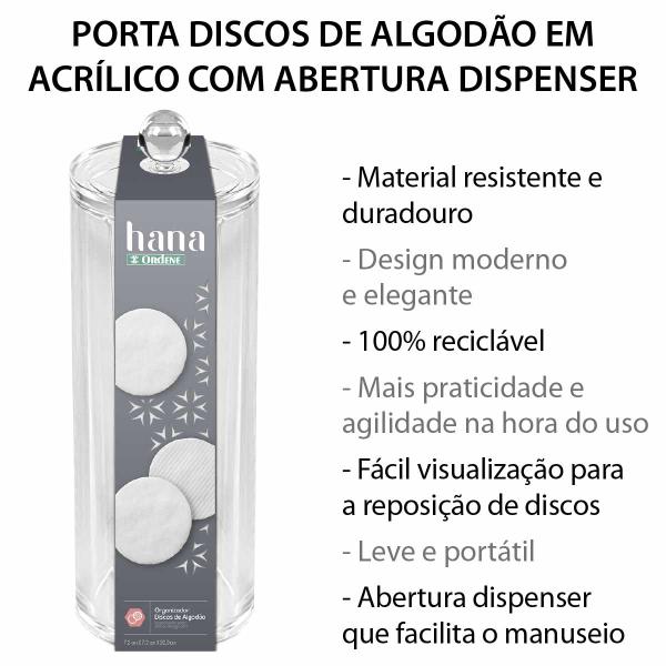 Imagem de Organizador Porta Algodão Disco Redondo Acrílico com Tampa