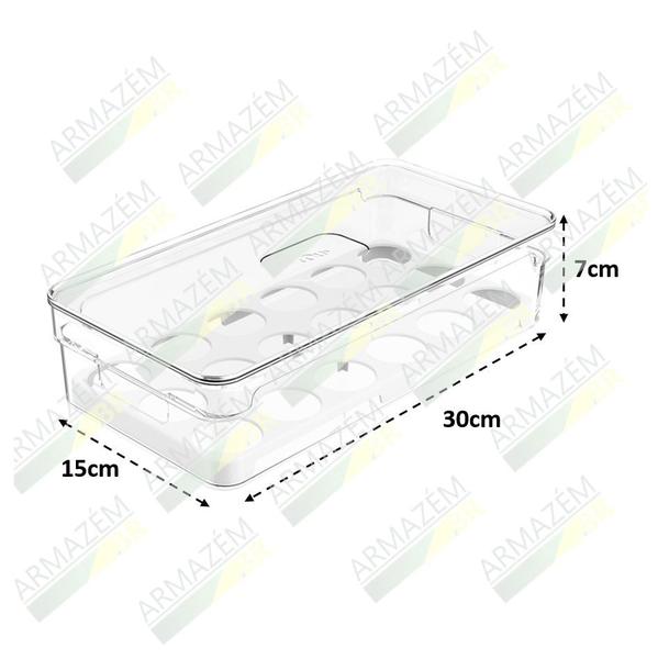 Organizador Porta Ovos Com Tampa Geladeira Clear Fresh - OF 100 Ou Imagem de Organizador Porta Ovos Com Tampa Geladeira Clear Fresh - OF 100 Ou