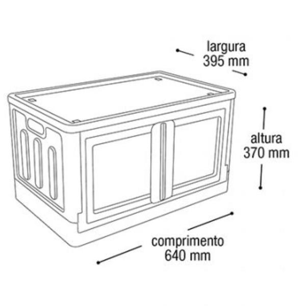 Imagem de Organizador Prático Design Dobrável Portas Duplas 75L Preto