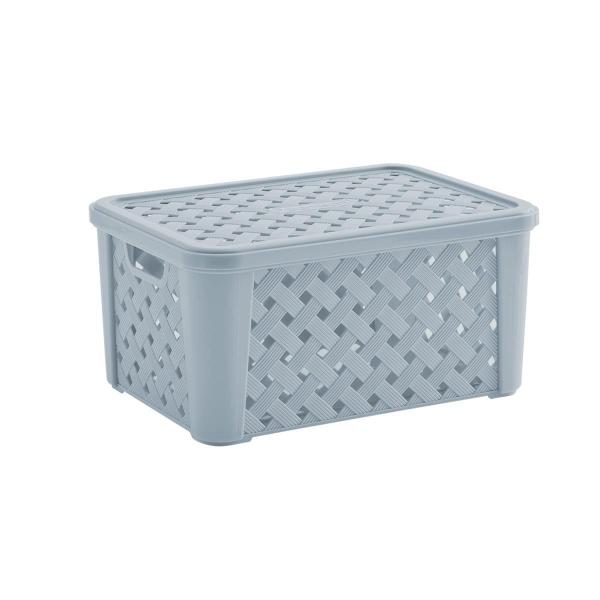 Imagem de Organizador Rattan 37 Litros C/Tampa 51X35X21Cm Verde