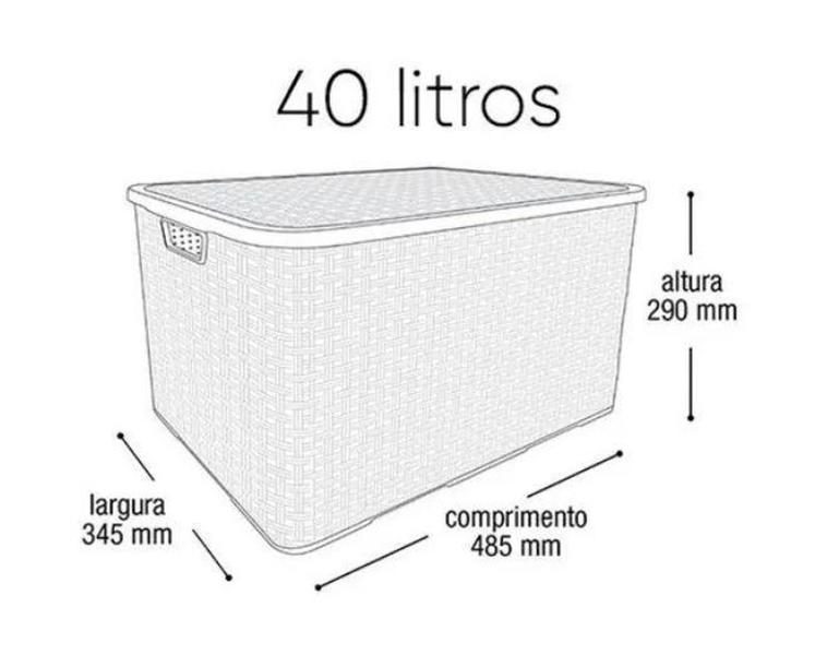 Imagem de Organizador rattan 40l preto - ARQPLAST