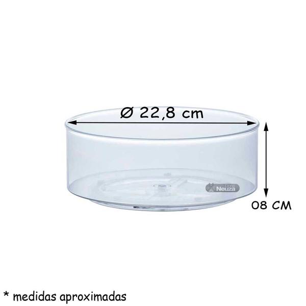 Imagem de Organizador Redondo Giratório 23cm Em Acrílico Transparente Linha Diamond Paramount Plásticos