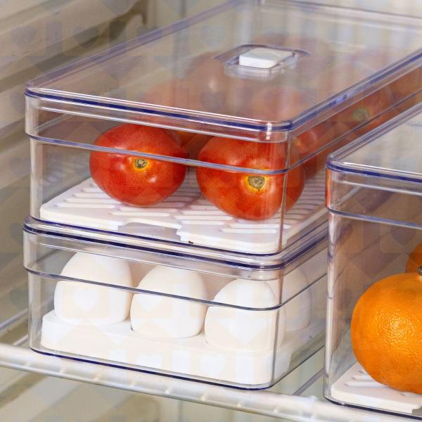 Imagem de Organizador Retangular Com Tela Para Guardar Alimentos - 1 UN