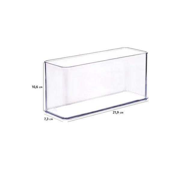 Imagem de Organizador Retangular enCaixa em Poliestireno Transparente 21,9x7,3x10,6cm - Plasutil