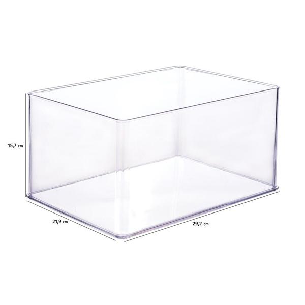 Imagem de Organizador Retangular enCaixa em Poliestireno Transparente 29,2x21,9x15,7cm - Plasutil