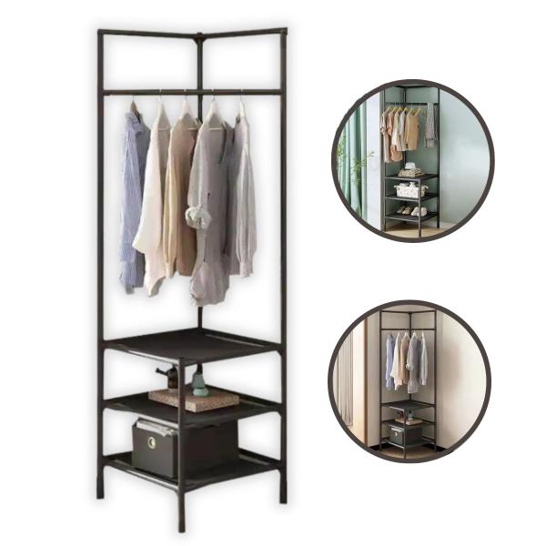 Organizador Roupas Cabideiro Multiuso Arara Prateleiras Chão - Clink Imagem de Organizador Roupas Cabideiro Multiuso Arara Prateleiras Chão