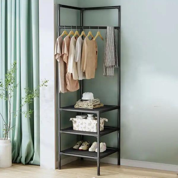 Organizador Roupas Cabideiro Multiuso Arara Prateleiras Chão - Clink Imagem de Organizador Roupas Cabideiro Multiuso Arara Prateleiras Chão