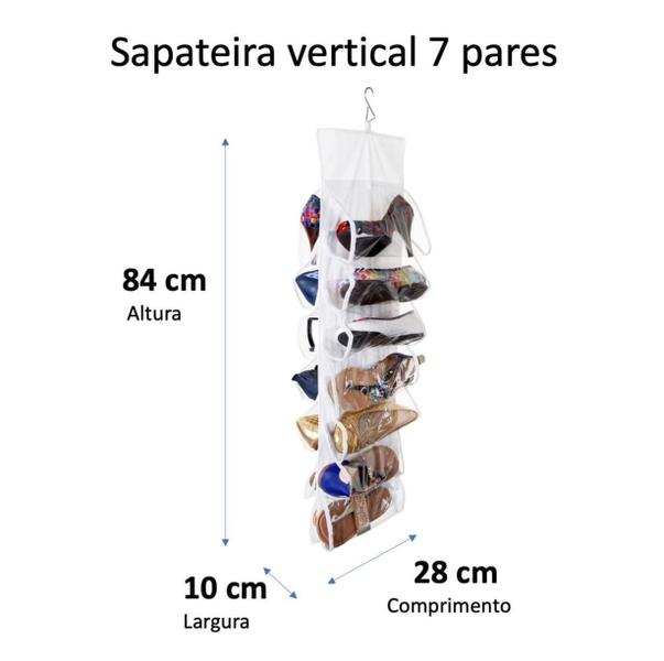 Imagem de Organizador Sapateira Vertical Cabide 7 Pares De Sapatos 1 unid